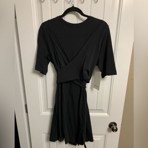Lululemon Black Cotton Wrap Dress - Size 10 NWT